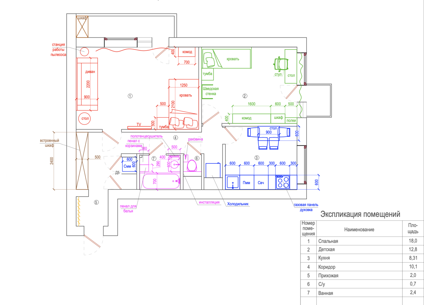 Фотография: Планировки в стиле , Современный, Квартира, Проект недели, Санкт-Петербург, Панельный дом, 2 комнаты, 40-60 метров, Анастасия Заркуа – фото на INMYROOM