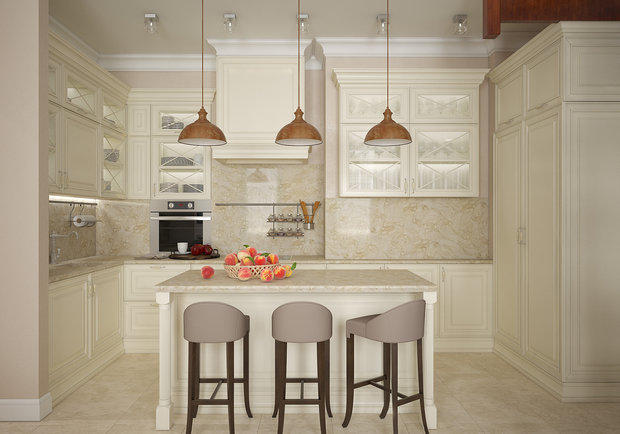 Фотография: Кухня и столовая в стиле Классический, Современный, Квартира, Проект недели, Москва, Студия 3.14, Тимур Абдрахманов, Старый фонд, Мария Легчанова, двухэтажная квартира, Кирпичный дом, 4 и больше, Более 90 метров – фото на INMYROOM