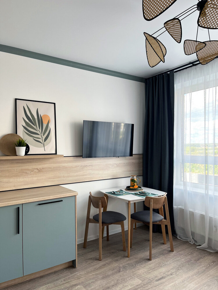 Фотография: Кухня и столовая в стиле Скандинавский, Современный, Минимализм, Малогабаритная квартира, Студия, Проект недели, Красногорск, Монолитный дом, Путилково, до 40 метров, Елена Мухачева – фото на INMYROOM