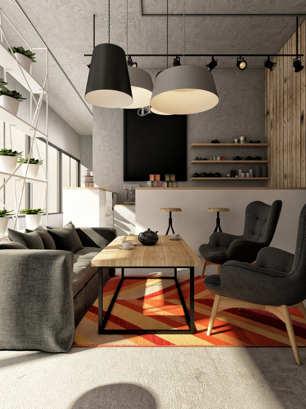 Фото из портфолио Кофейня для офисного здания СКБ КОНТУР – фотографии дизайна интерьеров на INMYROOM