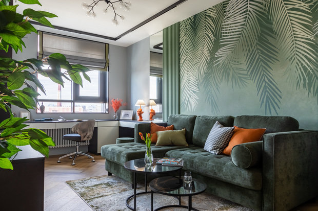 Фотография: Гостиная в стиле Современный, Квартира, Проект недели, Санкт-Петербург, 2 комнаты, 40-60 метров, Дарина Ермак – фото на INMYROOM