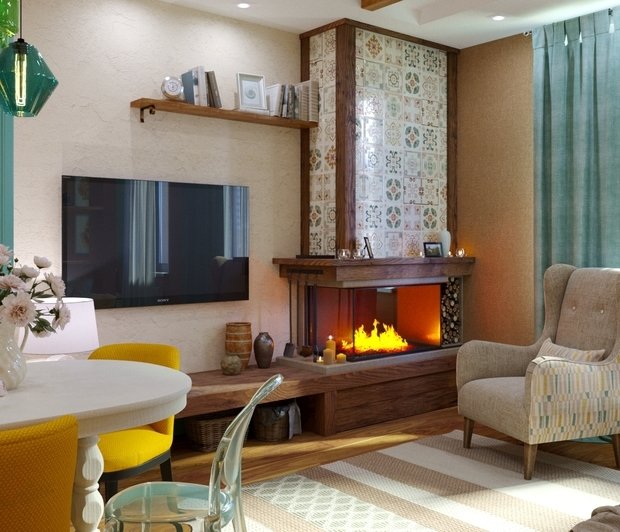 Фотография: Гостиная в стиле Прованс и Кантри, Дом, Проект недели, Дом и дача, Новосибирск, Таунхаус, Кирпичный дом, 4 и больше, 60-90 метров, Полина Степанова – фото на INMYROOM