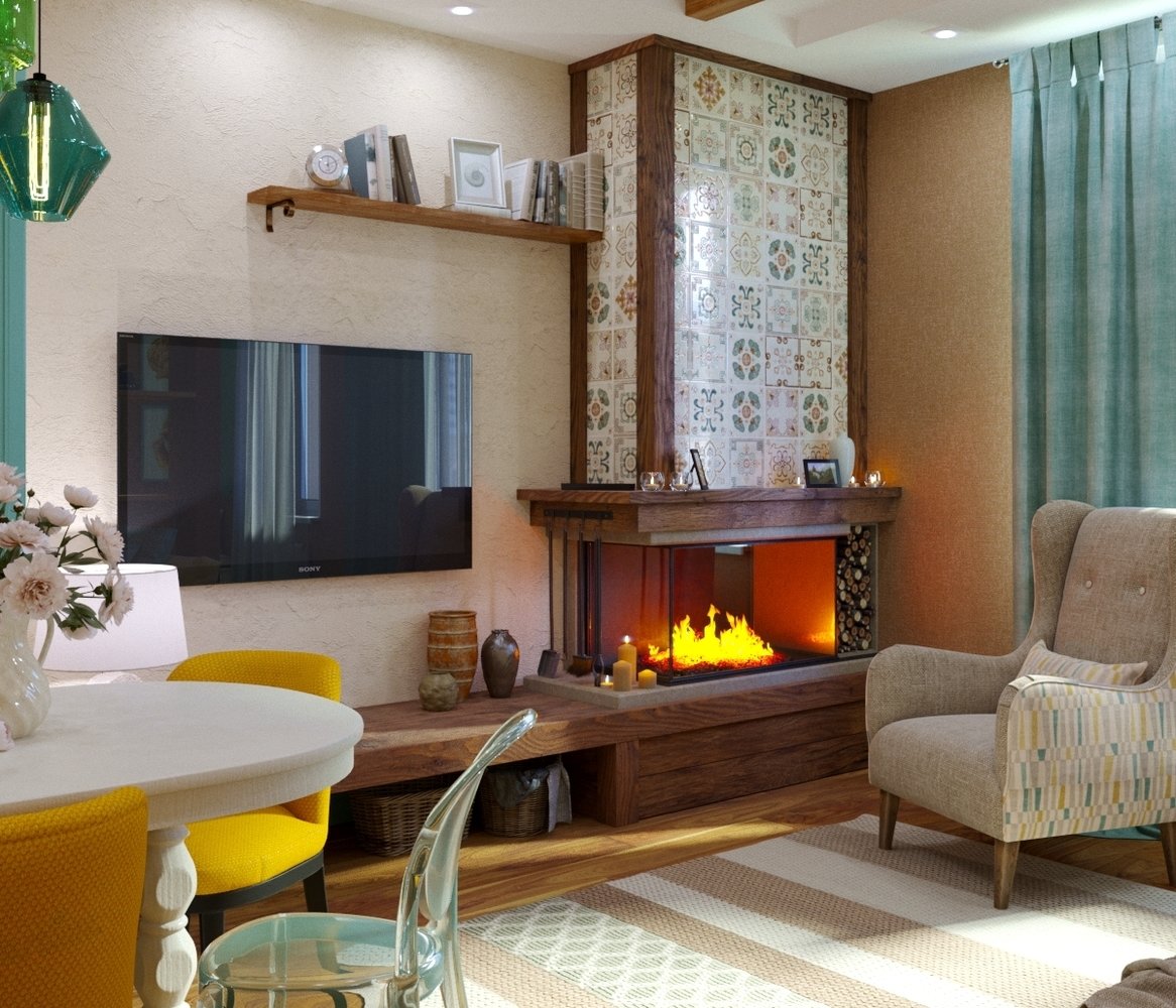 Фотография: Гостиная в стиле Прованс и Кантри, Дом, Проект недели, Дом и дача, Новосибирск, Таунхаус, Кирпичный дом, 4 и больше, 60-90 метров, Полина Степанова – фото на INMYROOM