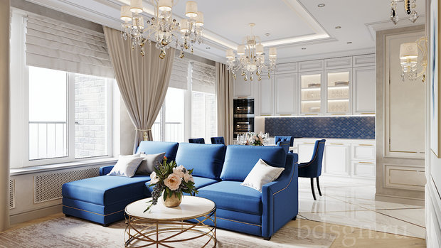 Фото из портфолио Неоклассика с трендовыми вставками в "Воронцовском парке" – фотографии дизайна интерьеров на INMYROOM