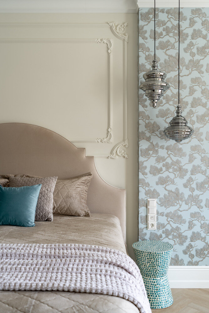 Фотография: Спальня в стиле Классический, Современный, Квартира, Проект дня, Санкт-Петербург, Монолитный дом, 2 комнаты, 60-90 метров, Studia VI, Виктория Болотова – фото на INMYROOM