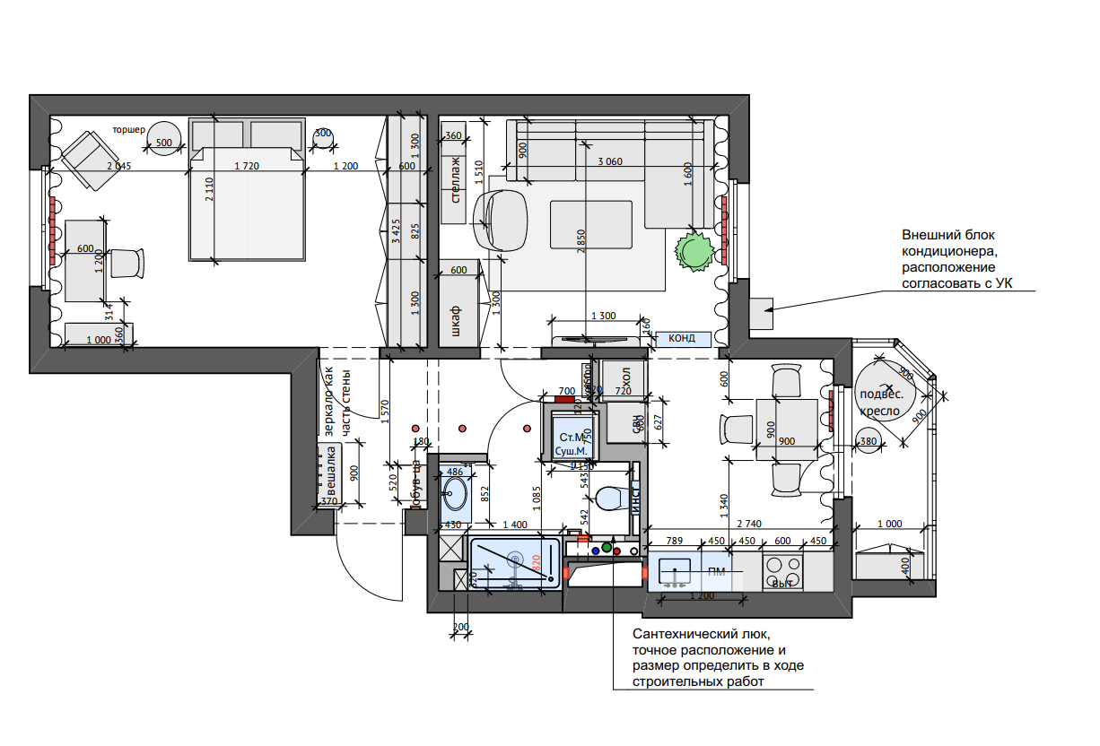 Фотография: Планировки в стиле , Современный, Квартира, Проект недели, Москва, 2 комнаты, 40-60 метров, КубКвадрат – фото на INMYROOM Фотография: Планировки в стиле , Современный, Квартира, Проект недели, Москва, 2 комнаты, 40-60 метров, КубКвадрат – фото на INMYROOM