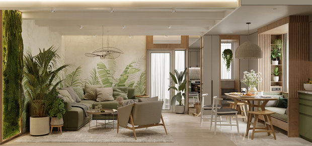 Фотография: Гостиная в стиле Эко, Современный, Дом, Проект недели, Дача, Московская область, 2 комнаты, 40-60 метров, Studio Anri – фото на INMYROOM