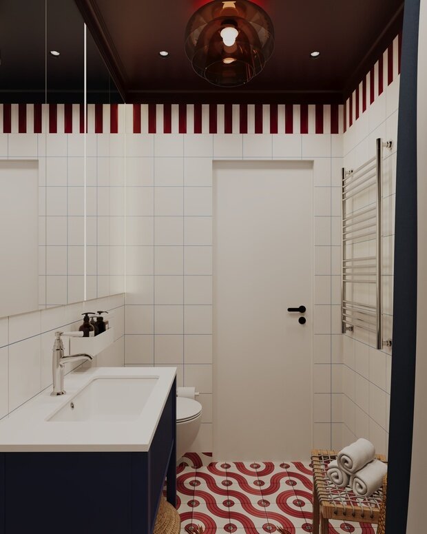 Фотография: Ванная в стиле Современный, Эклектика, Квартира, Проект дня, Москва, 3 комнаты, 60-90 метров, Анастасия Струве – фото на INMYROOM
