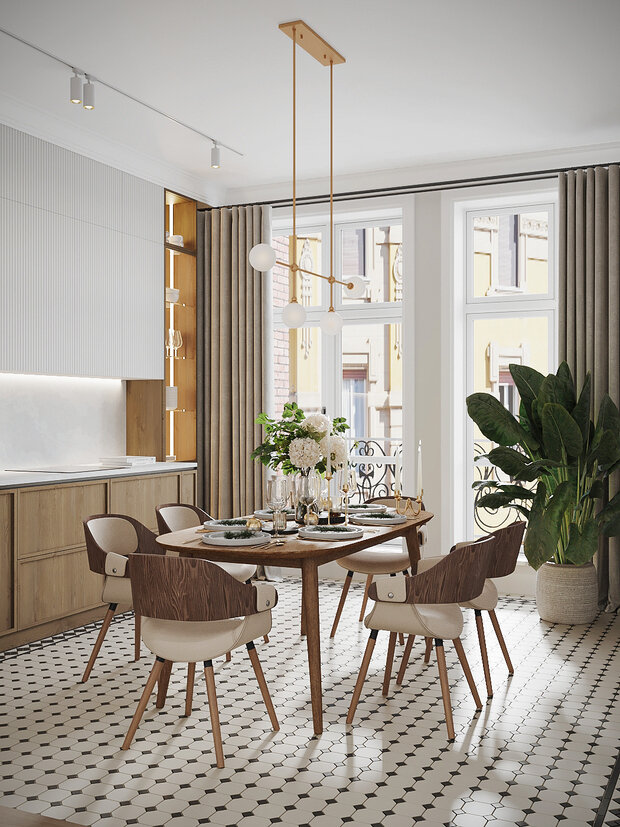 Фото из портфолио Дизайн-проект квартиры в ЖК «Logos (Логос)» в стиле французская классика – фотографии дизайна интерьеров на INMYROOM