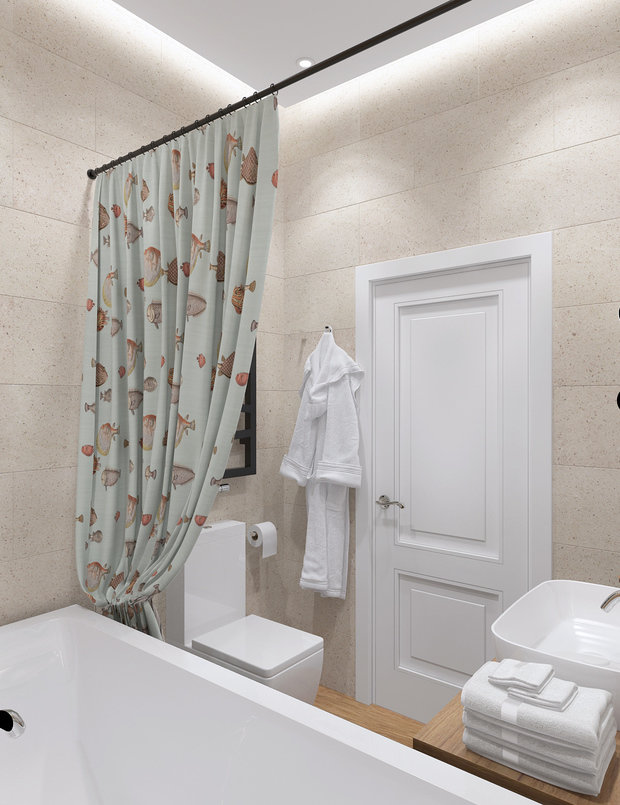 Фотография: Ванная в стиле Эко, Современный, Квартира, Проект недели, Москва, Монолитный дом, 3 комнаты, 60-90 метров, ЖК «Невский», Инна Азорская – фото на INMYROOM