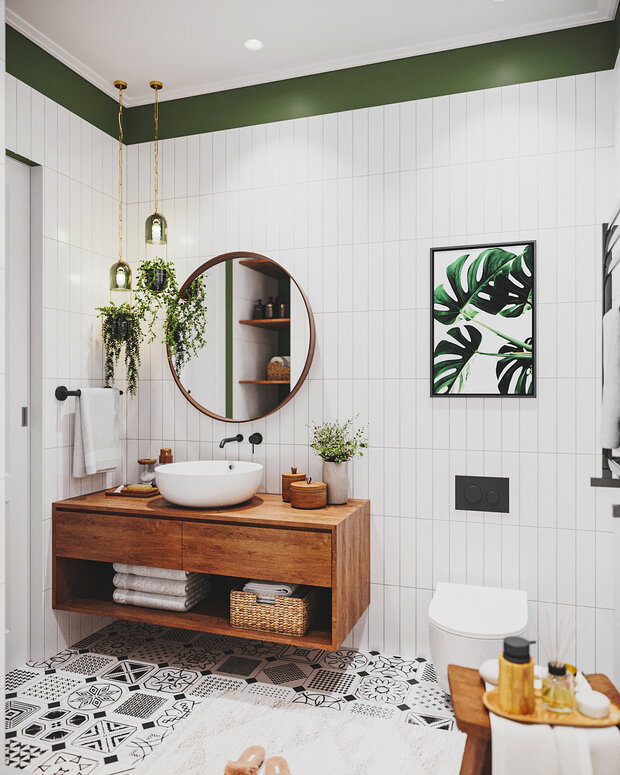 Фотография: Ванная в стиле Скандинавский, Современный, Эклектика, Квартира, Проект недели, Москва, 3 комнаты, 60-90 метров, Бохо, KSInteriors – фото на INMYROOM