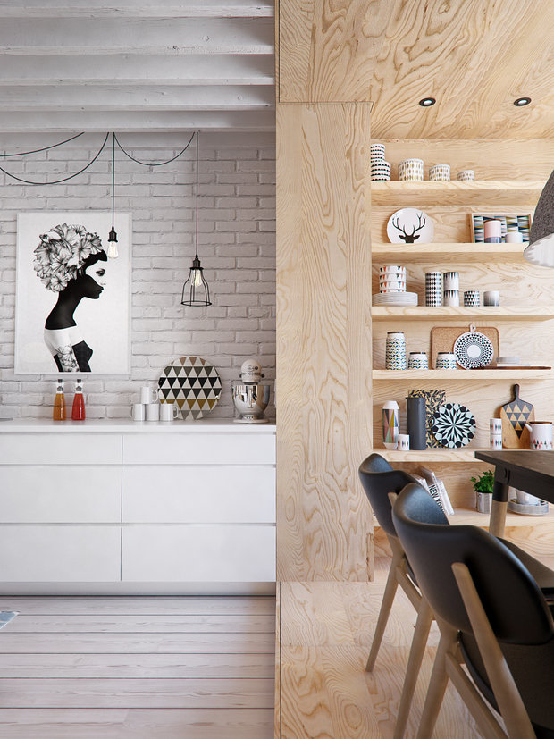 Фото из портфолио Квартира в стиле Mid-century modern от INT2 – фотографии дизайна интерьеров на INMYROOM
