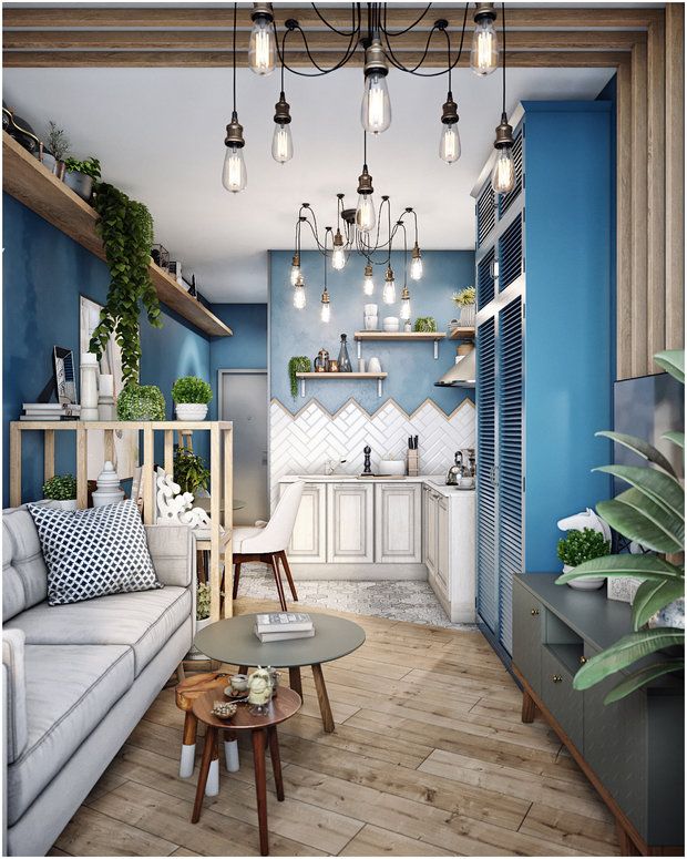 Фотография: Гостиная в стиле Лофт, Эко, Современный, Квартира, Студия, Проект недели, Макс Жуков, ToTaste Studio, Монолитный дом, до 40 метров – фото на INMYROOM