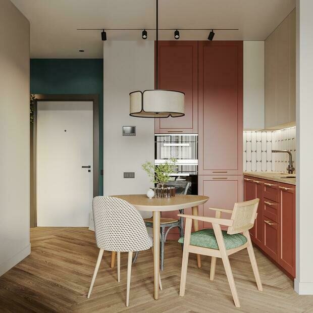 Фотография: Кухня и столовая в стиле Современный, Эклектика, Квартира, Проект недели, Санкт-Петербург, 2 комнаты, до 40 метров, 40-60 метров, Студия дизайна Максимаджи – фото на INMYROOM