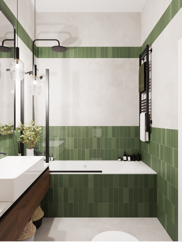 Визуализация ванной комнаты в стиле современный