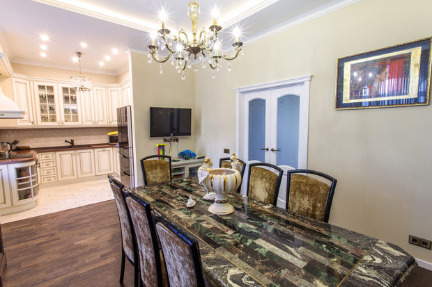 Фото из портфолио Переделка кухни-столовой и санузла в квартире на Козихинском переулке – фотографии дизайна интерьеров на INMYROOM