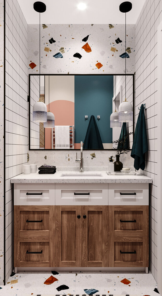 Фотография: Ванная в стиле Скандинавский, Современный, Эклектика, Квартира, Проект недели, Санкт-Петербург, 3 комнаты, Более 90 метров, VizDiz, Илона Ореховская – фото на INMYROOM