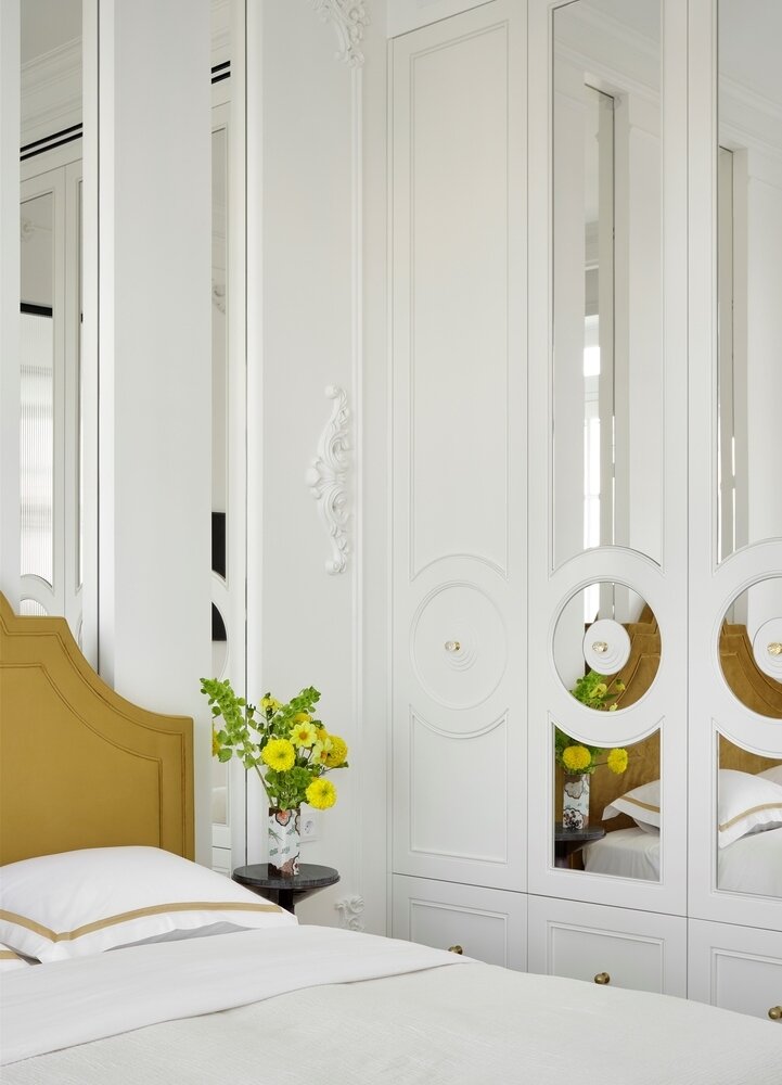 Фотография: Спальня в стиле Классический, Современный, Эклектика, Квартира, Проект дня, Москва, Монолитный дом, 2 комнаты, 40-60 метров, Влада Масорина – фото на INMYROOM