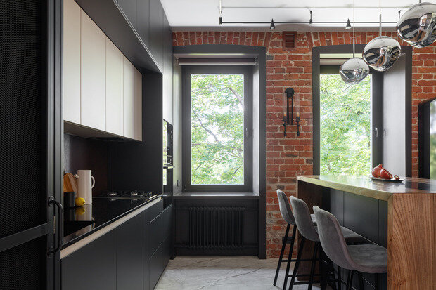 Фотография: Кухня и столовая в стиле Лофт, Квартира, Проект недели, Москва, 2 комнаты, 40-60 метров, Александра Останкова, OSA Design – фото на INMYROOM