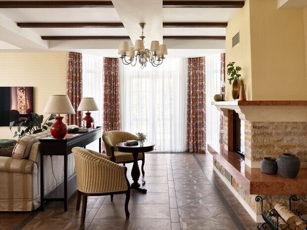 Фотография: Гостиная в стиле Прованс и Кантри, Классический, Эклектика, Дом, Проект дня, Москва, Дом и дача, Блочный дом, 4 и больше, Более 90 метров, Анастасия Беляева – фото на INMYROOM