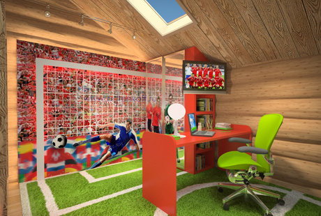 Дизайн интерьера детской в русской бане в г. Москва. 