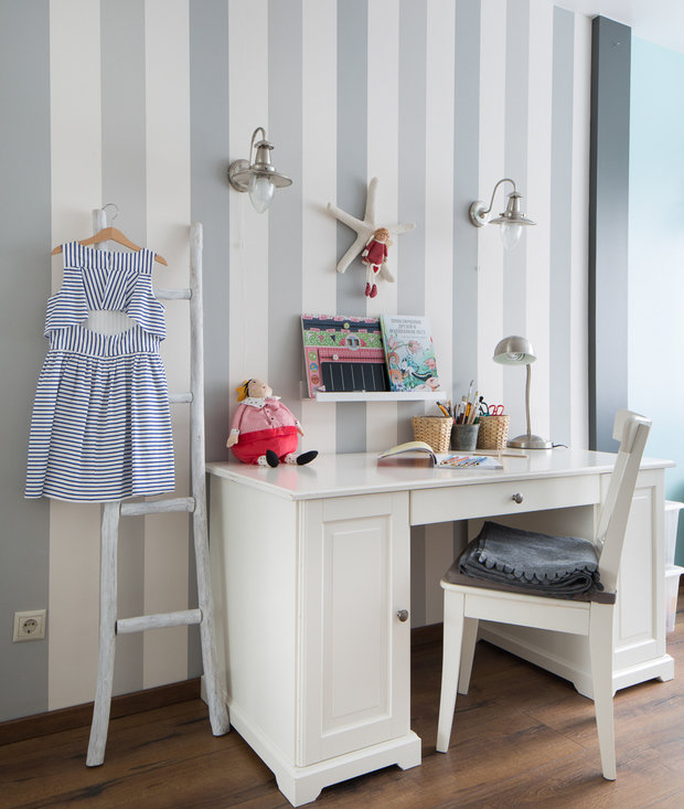 Фотография: Детская в стиле Прованс и Кантри, Кухня и столовая, Спальня, Квартира, Проект недели, Синий, Голубой, Оранжевый, Коричневый, 4 и больше, Более 90 метров, ПРЕМИЯ INMYROOM – фото на INMYROOM