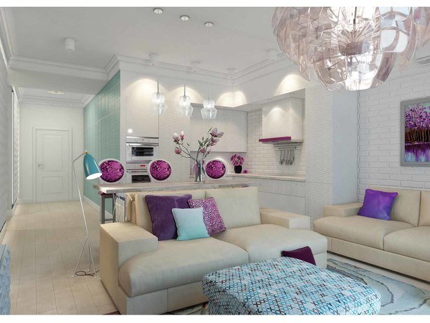 Фото из портфолио "Клубника, пионы и седьмое небо". Проект квартиры 105 кв.м. – фотографии дизайна интерьеров на INMYROOM