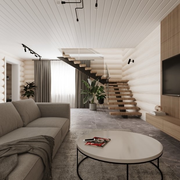 Фото из портфолио Бревенчатый дом – фотографии дизайна интерьеров на INMYROOM