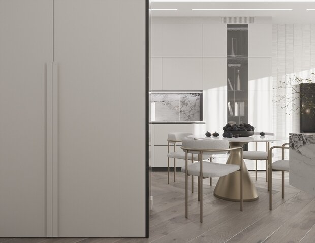 Фото из портфолио Дизайн интерьера квартиры в белом минимализме – фотографии дизайна интерьеров на INMYROOM