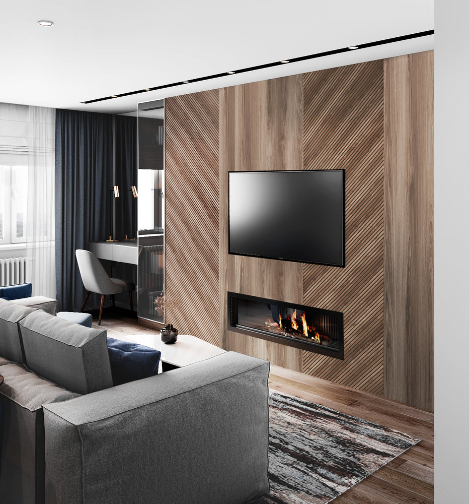 Фотография: Гостиная в стиле Современный, Квартира, Проект дня, 3 комнаты, Более 90 метров, Люберцы, Александра Гартке – фото на INMYROOM