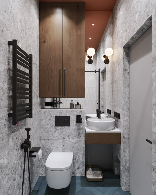Фотография: Ванная в стиле Лофт, Эклектика, Квартира, Проект недели, Москва, Макс Жуков, To Taste, 3 комнаты, 60-90 метров – фото на INMYROOM