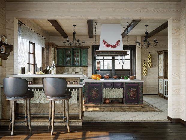 Фото из портфолио Кухня в загородном доме – фотографии дизайна интерьеров на INMYROOM
