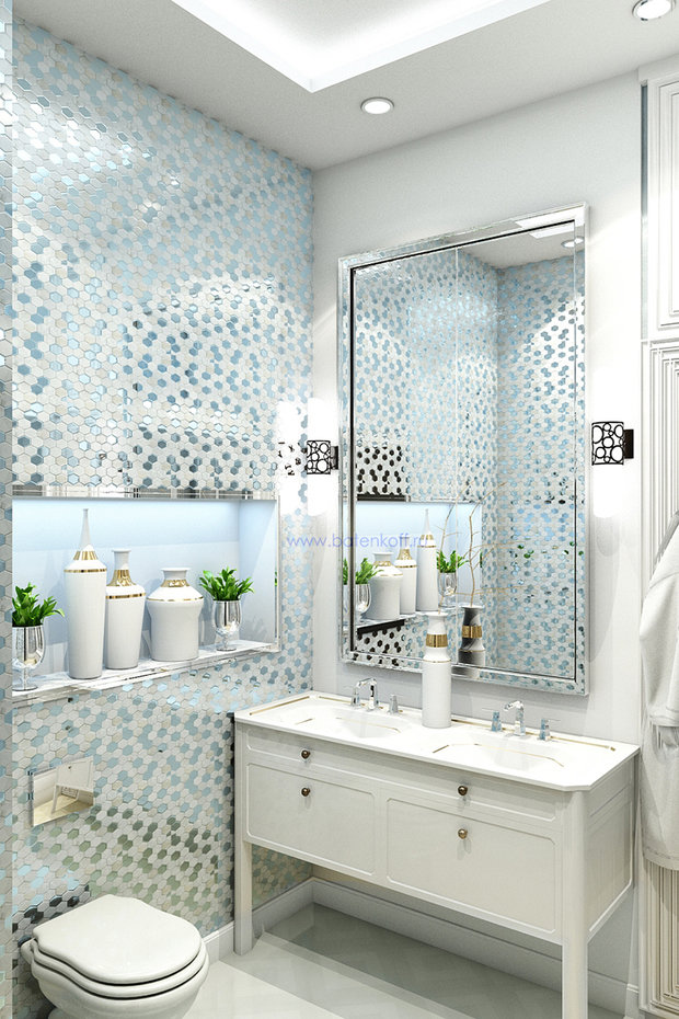 Фото из портфолио Дизайн проект туалета в стиле современной классики. Москва. Мичуринский  – фотографии дизайна интерьеров на InMyRoom.ru