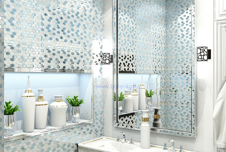 Дизайн проект туалета в стиле современной классики. Москва. Мичуринский 