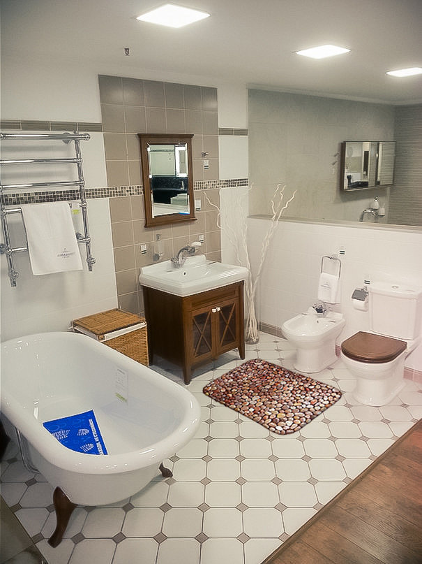 Фото из портфолио Коврики для ванной комнаты из натуральной полированной морской гальки – фотографии дизайна интерьеров на INMYROOM