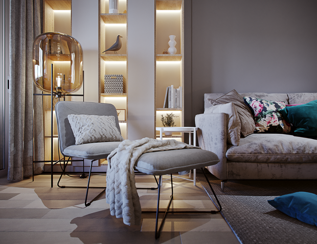 Фотография: Гостиная в стиле Современный, Квартира, Проект недели, Москва, 4 и больше, Более 90 метров, Little Space – фото на INMYROOM