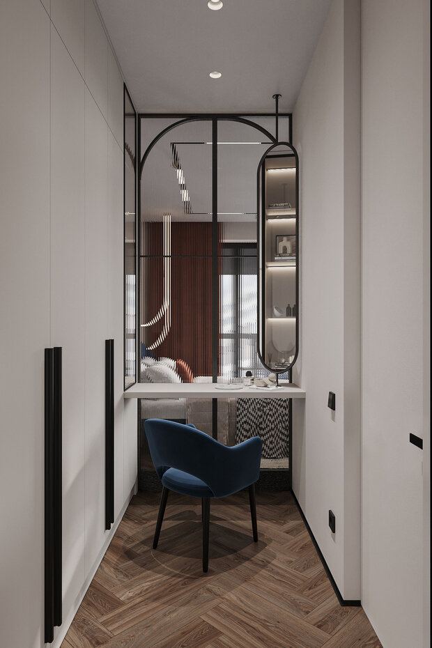 Фотография: Гардеробная в стиле Современный, Квартира, Студия, Проект дня, Санкт-Петербург, 40-60 метров, VizDiz, Илона Ореховская – фото на INMYROOM