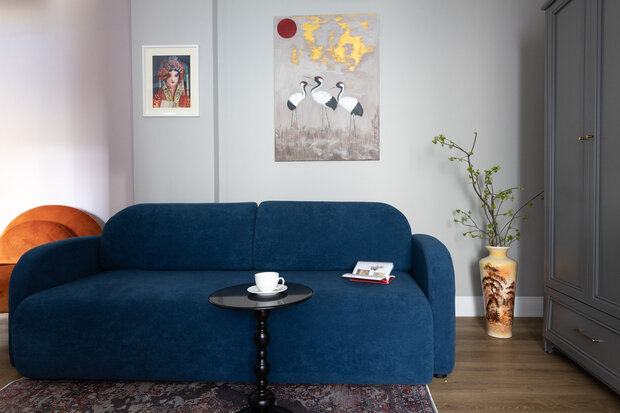 Фотография: Гостиная в стиле Эклектика, Малогабаритная квартира, Квартира, Проект дня, 2 комнаты, до 40 метров, Коломна, современный с элементами классики и минимализмом, Арина Олесюк, Олеся Карпова – фото на INMYROOM