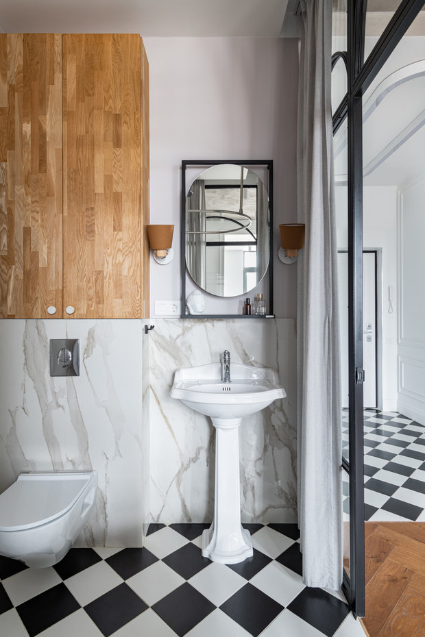 Фотография: Ванная в стиле Эклектика, Классический, Лофт, Квартира, Студия, Проект недели, Москва, 40-60 метров, Студия дизайна интерьеров Алексея Сушкова, Алексей Сушков – фото на INMYROOM