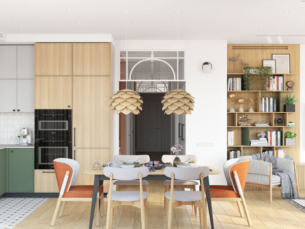 Фотография: Кухня и столовая в стиле Современный, Квартира, Проект дня, Москва, 4 и больше, Более 90 метров, ЖК «ILove» – фото на INMYROOM