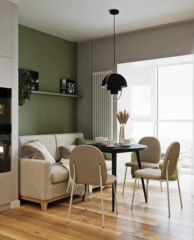 Фотография: Кухня и столовая в стиле Современный, Квартира, Проект недели, Санкт-Петербург, 1 комната, 40-60 метров, Finterio – фото на INMYROOM