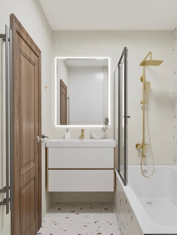 Фото из портфолио Квартира для семьи из 3х человек 71 м2 ЖК Михайловский Парк – фотографии дизайна интерьеров на INMYROOM