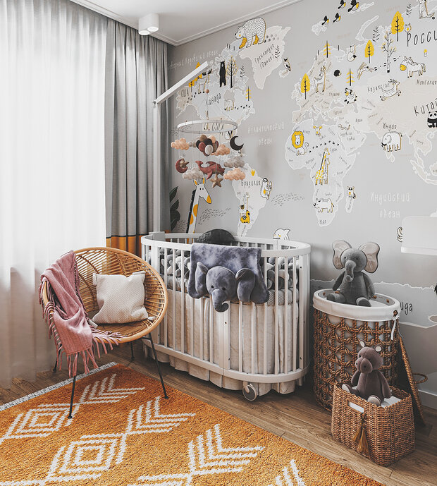 Фотография: Детская в стиле Скандинавский, Современный, Эклектика, Бохо, Квартира, Проект недели, Москва, 3 комнаты, 60-90 метров, KSInteriors – фото на INMYROOM