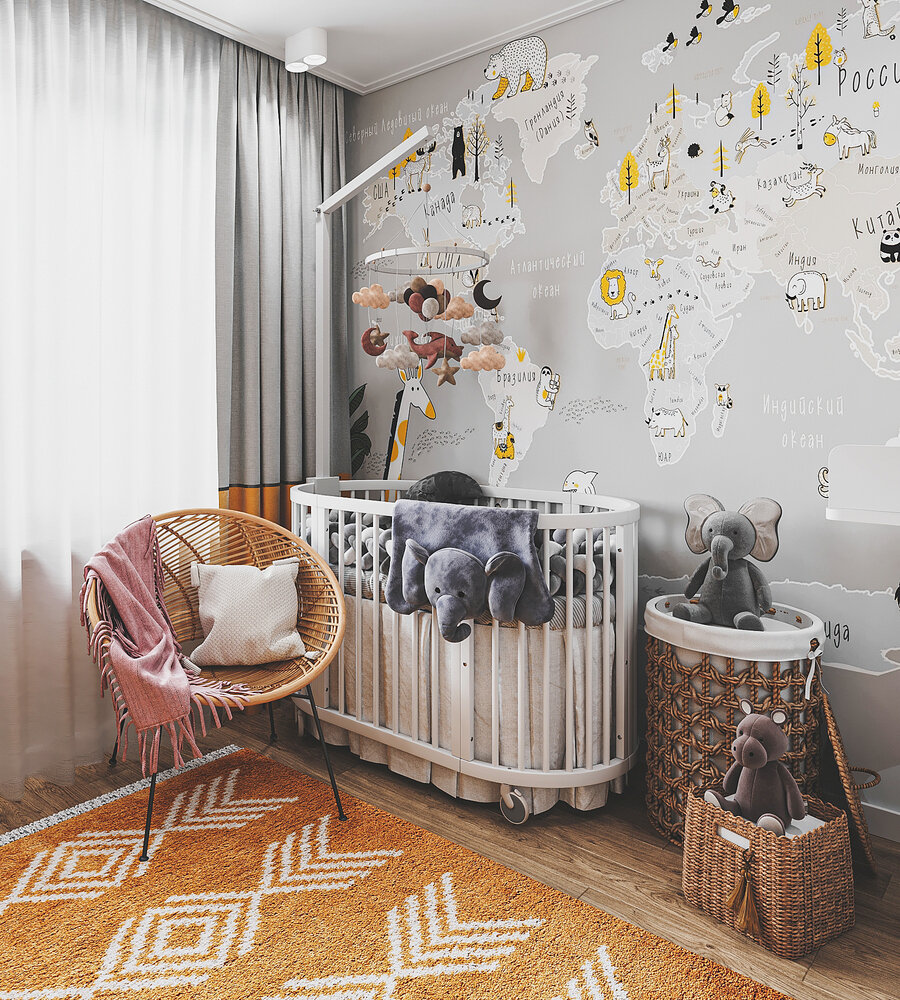 Фотография: Детская в стиле Скандинавский, Современный, Эклектика, Бохо, Квартира, Проект недели, Москва, 3 комнаты, 60-90 метров, KSInteriors – фото на INMYROOM