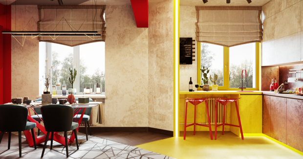 Фотография: Кухня и столовая в стиле Современный, Эклектика, Квартира, Проект недели, Москва, 3 комнаты, 60-90 метров, Алена Горская – фото на INMYROOM