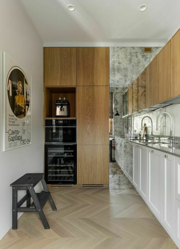 Фотография: Кухня и столовая в стиле Современный, Винтажный, Квартира, Проект дня, 2 комнаты, 40-60 метров – фото на INMYROOM