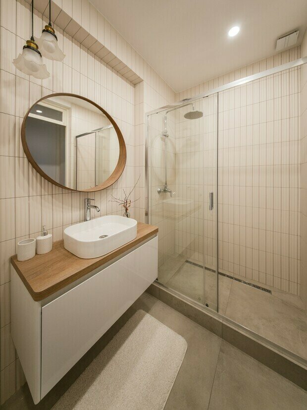 Фотография: Ванная в стиле Современный, Классический, Квартира, Проект дня, Москва, 3 комнаты, 60-90 метров, Ольга Семашева – фото на INMYROOM