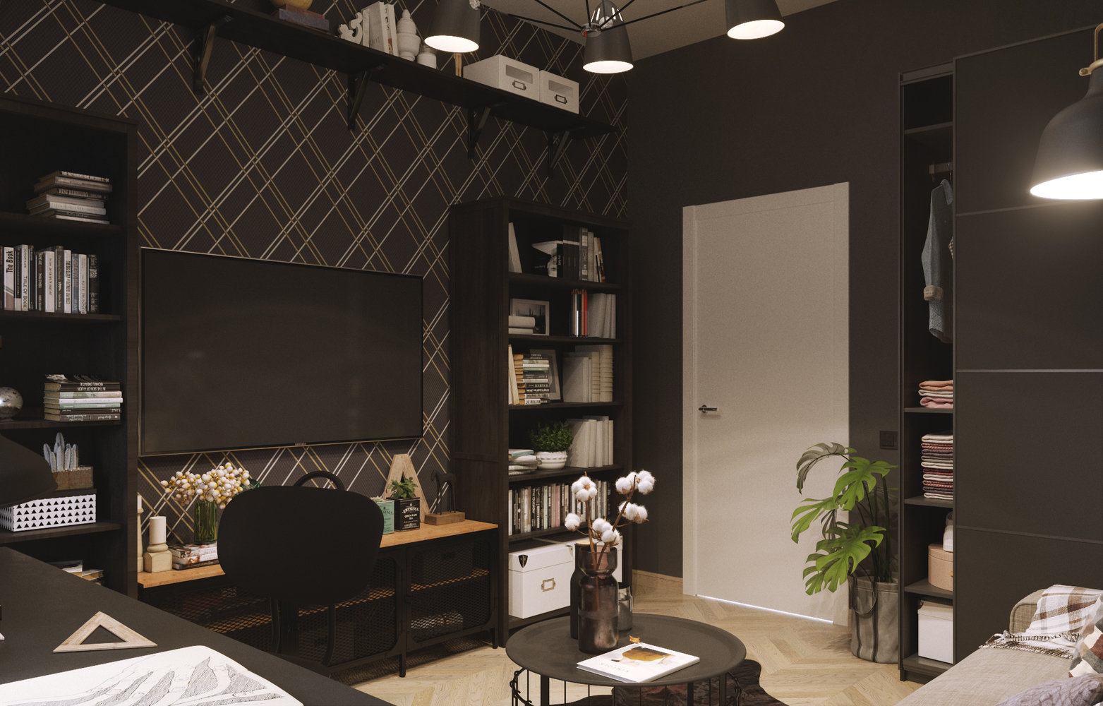 Фотография: Кабинет в стиле Скандинавский, Современный, Квартира, Проект недели, Москва, Юлия Чернова, Сталинка, 3 комнаты, 60-90 метров, Алина Ануфриева – фото на INMYROOM Фотография: Кабинет в стиле Скандинавский, Современный, Квартира, Проект недели, Москва, Юлия Чернова, Сталинка, 3 комнаты, 60-90 метров, Алина Ануфриева – фото на INMYROOM