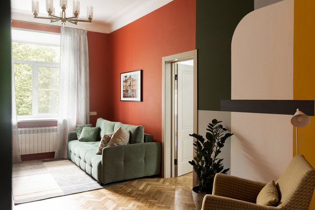 Фотография: Гостиная в стиле Современный, Квартира, Проект недели, 2 комнаты, 40-60 метров, 60-90 метров, Ярославль, Елена Бердникова – фото на INMYROOM