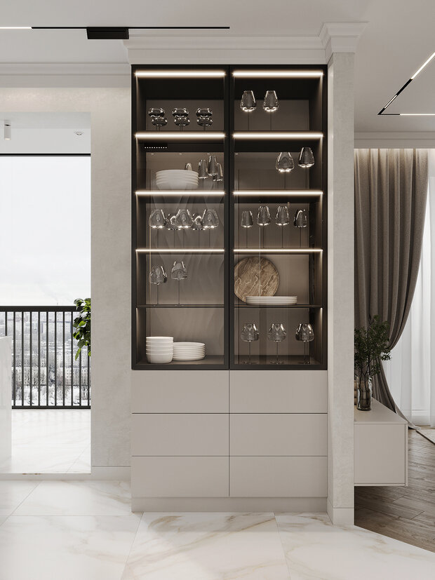 Фото из портфолио Дизайн интерьера квартиры в ЖК «Черная Речка 41» в стиле современный минимализм с элементами классики – фотографии дизайна интерьеров на INMYROOM